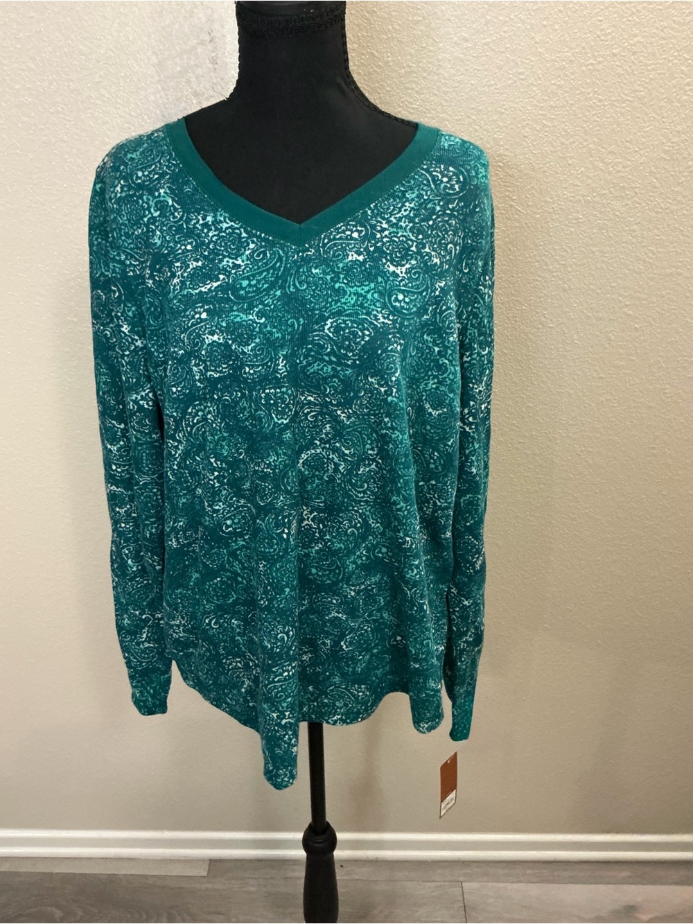 Sonoma Teal Paisley Pullover Top